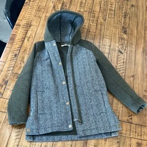 Moods of Norway green wool & gray tweed coat size S